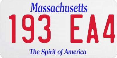 MA license plate 193EA4