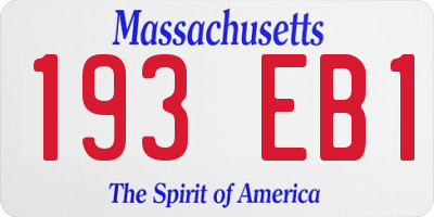 MA license plate 193EB1