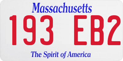 MA license plate 193EB2