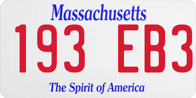 MA license plate 193EB3