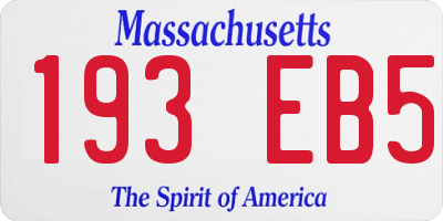 MA license plate 193EB5