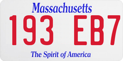 MA license plate 193EB7