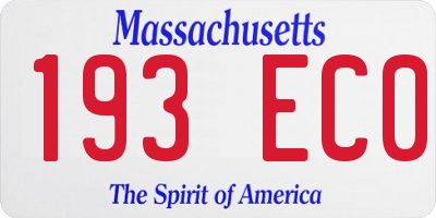 MA license plate 193EC0
