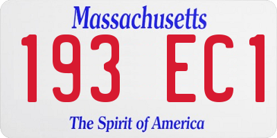 MA license plate 193EC1