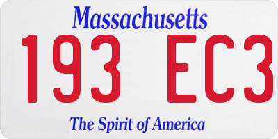 MA license plate 193EC3