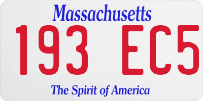 MA license plate 193EC5