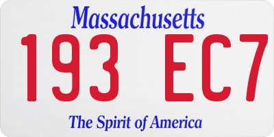 MA license plate 193EC7