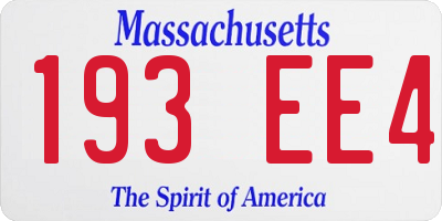 MA license plate 193EE4