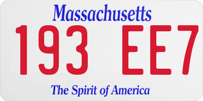 MA license plate 193EE7