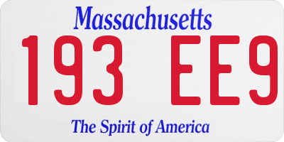 MA license plate 193EE9
