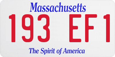 MA license plate 193EF1