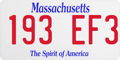 MA license plate 193EF3
