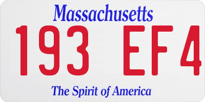 MA license plate 193EF4