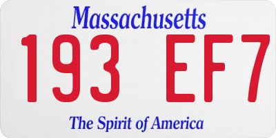 MA license plate 193EF7