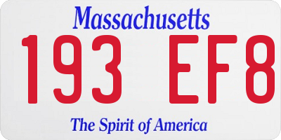 MA license plate 193EF8