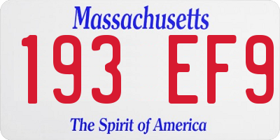 MA license plate 193EF9