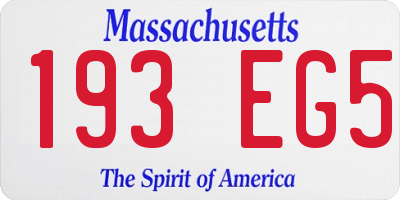 MA license plate 193EG5