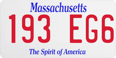MA license plate 193EG6