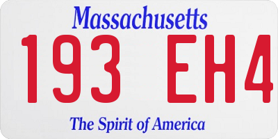MA license plate 193EH4