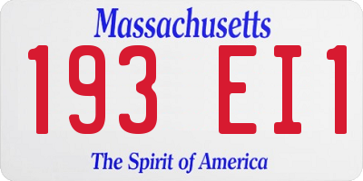 MA license plate 193EI1