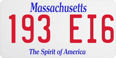 MA license plate 193EI6