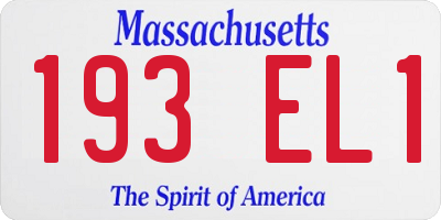 MA license plate 193EL1