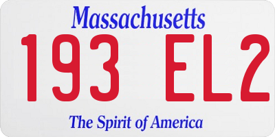 MA license plate 193EL2
