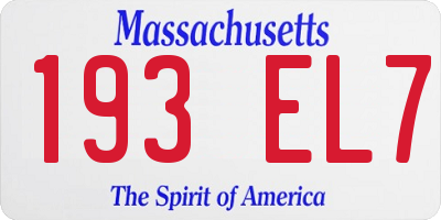 MA license plate 193EL7