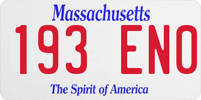MA license plate 193EN0