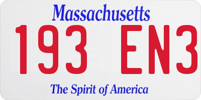 MA license plate 193EN3