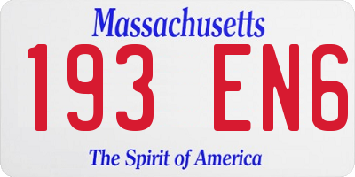 MA license plate 193EN6