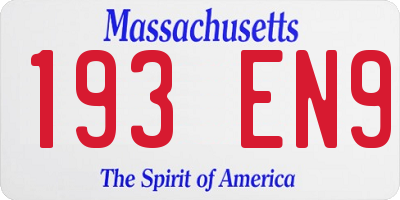 MA license plate 193EN9