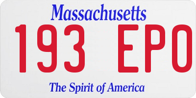 MA license plate 193EP0