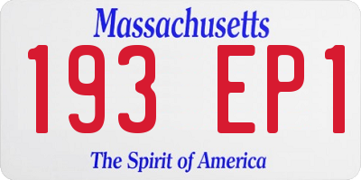 MA license plate 193EP1