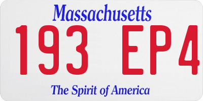 MA license plate 193EP4