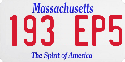 MA license plate 193EP5