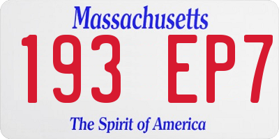 MA license plate 193EP7