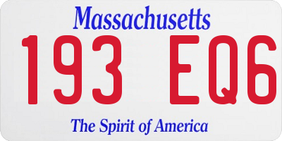 MA license plate 193EQ6