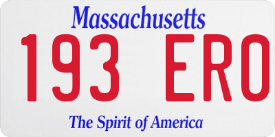 MA license plate 193ER0