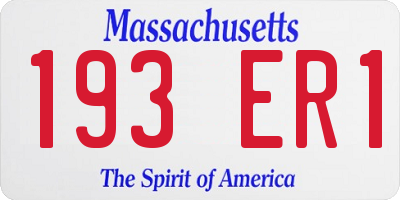 MA license plate 193ER1