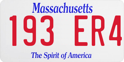 MA license plate 193ER4