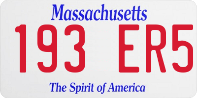 MA license plate 193ER5