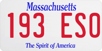 MA license plate 193ES0
