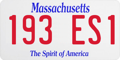 MA license plate 193ES1