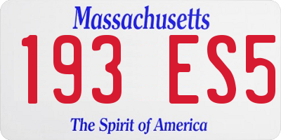 MA license plate 193ES5