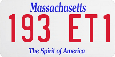 MA license plate 193ET1