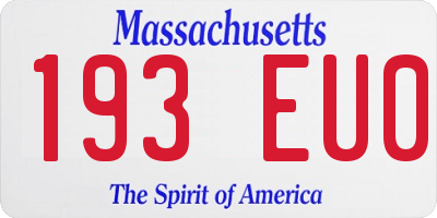 MA license plate 193EU0
