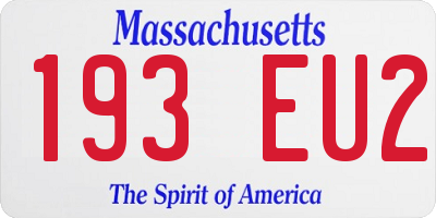 MA license plate 193EU2