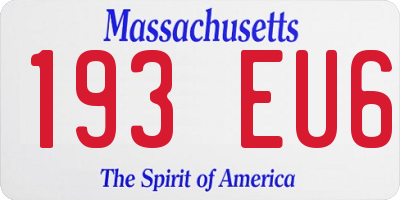 MA license plate 193EU6