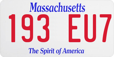 MA license plate 193EU7